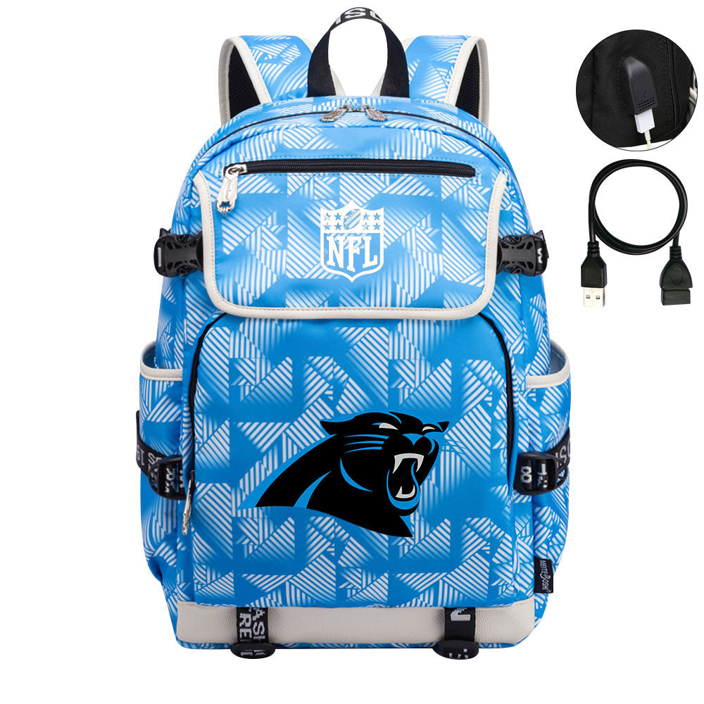 Carolina Panthers Football Team Rugby Backpack School Notebook Travel Bag
