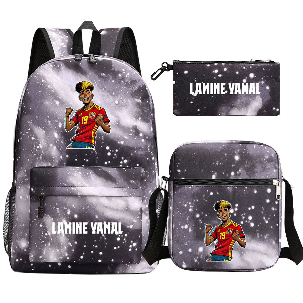 Lamine Yamal Football Player School Backpack Shoulder Bag Pencil Bags 3pcs Set