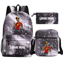 Lamine Yamal Football Player School Backpack Shoulder Bag Pencil Bags 3pcs Set