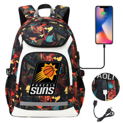 Phoenix Suns Backpack School Notebook Travel Bags With USB