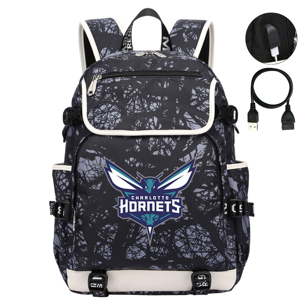Charlotte Hornets Backpack School Notebook Travel Bags