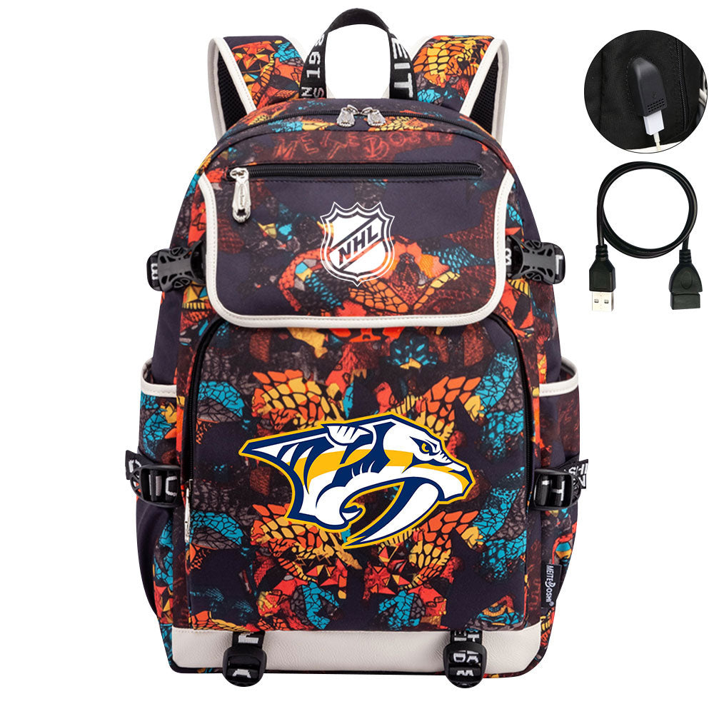 Nashville Predators Hockey League Backpack School Notebook Travel Bag