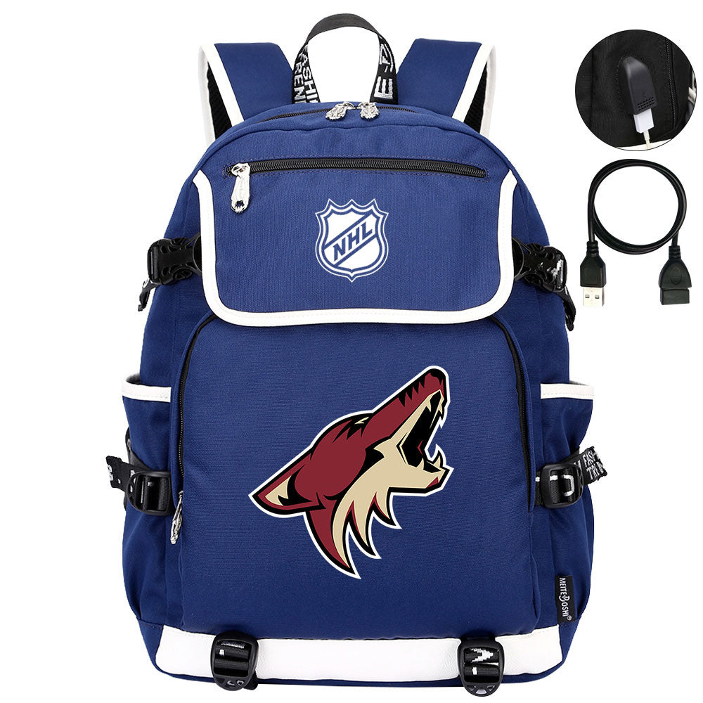 Arizona Coyotes Hockey Team Backpack School Notebook Travel Bags