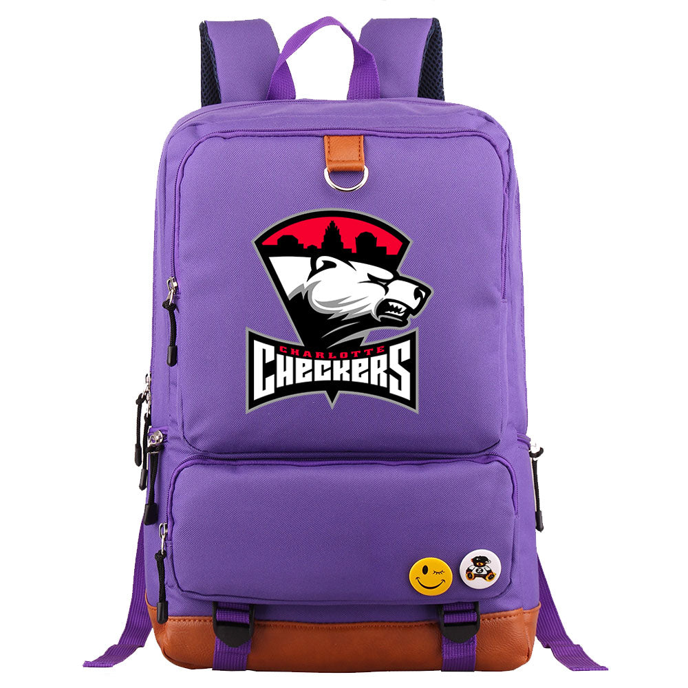 Charlotte Checkers Hockey Team Proof Backpack NoteBook Laptop School Bag