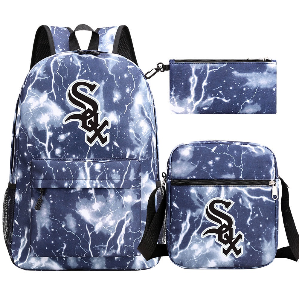 Chicago White Sox Baseball School Backpack Shoulder Bag Pencil Bags 3pcs Set