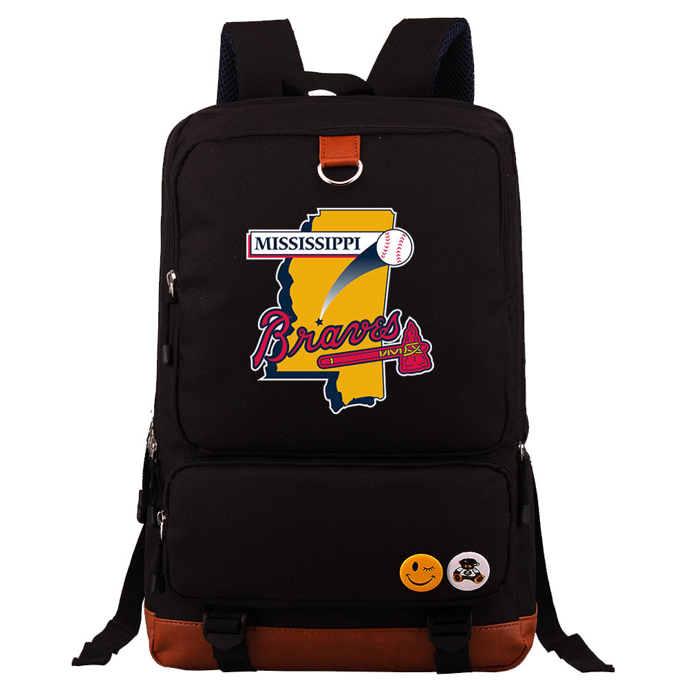 Mississippi Braves Water Proof Backpack NoteBook Laptop School Bag