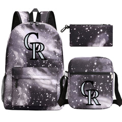 Colorado Rockies Baseball School Backpack Shoulder Bag Pencil Bags 3pcs Set