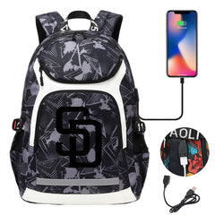 San Diego Padres Backpack School Notebook Travel Bags With USB