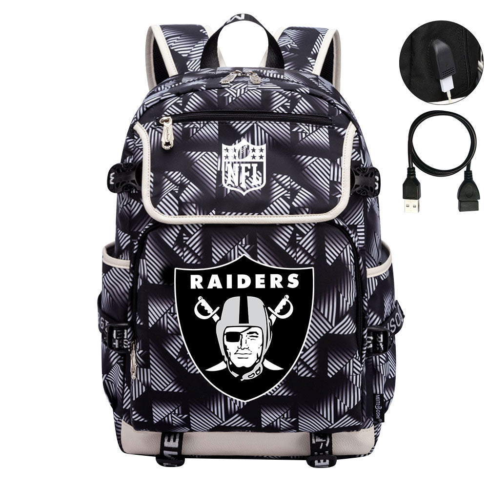 Oakland Raiders Football Rugby Backpack School Notebook Travel Bags