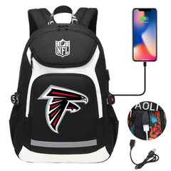 Atlanta Falcons Football Rugby Backpack School Notebook Travel Bags With USB