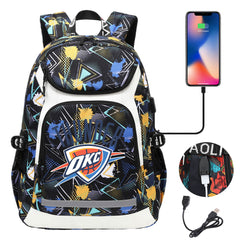 Oklahoma City Thunder Backpack School Notebook Travel Bags With USB