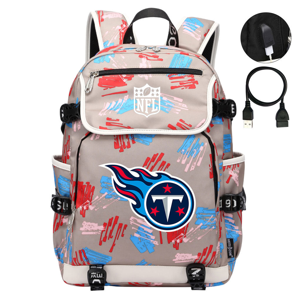 Tennessee Titans Football Rugby Backpack School Notebook Travel Bags