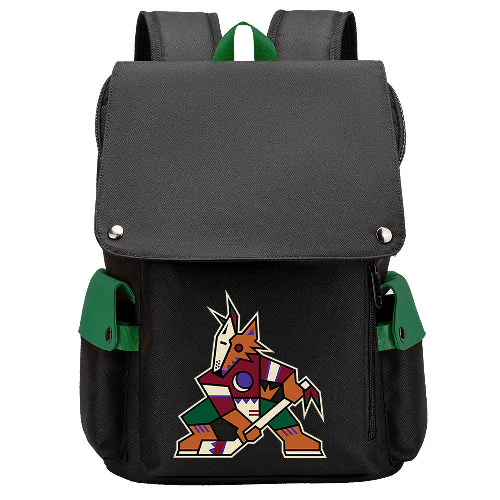 Arizona Coyotes Hockey Team Laptop Backpack Oxford School Bag