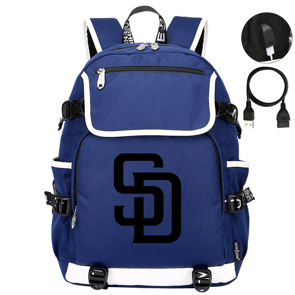 San Diego Padres Backpack School Notebook Travel Bags