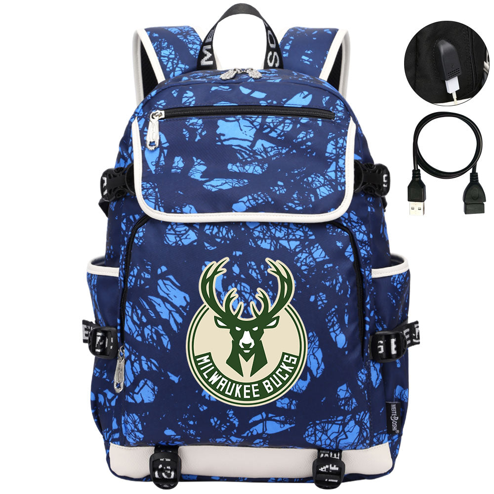 Milwaukee Bucks Backpack School Notebook Travel Bags