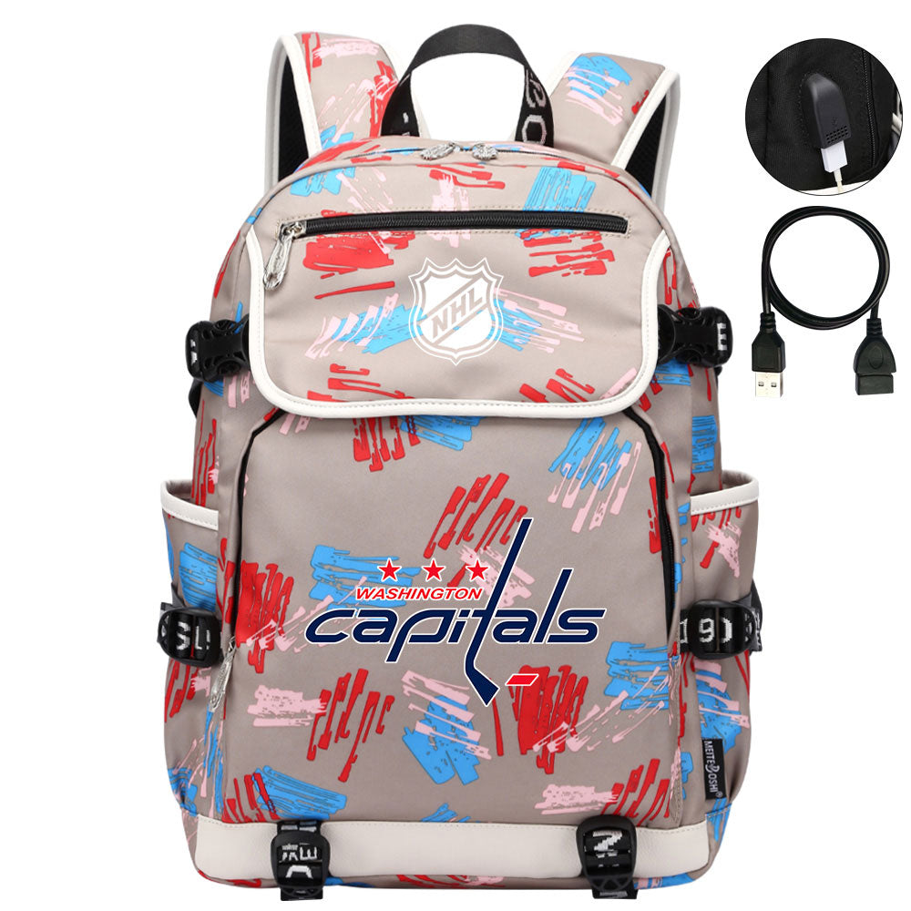 Washington Capitals Hockey League Backpack School Notebook Travel Bag