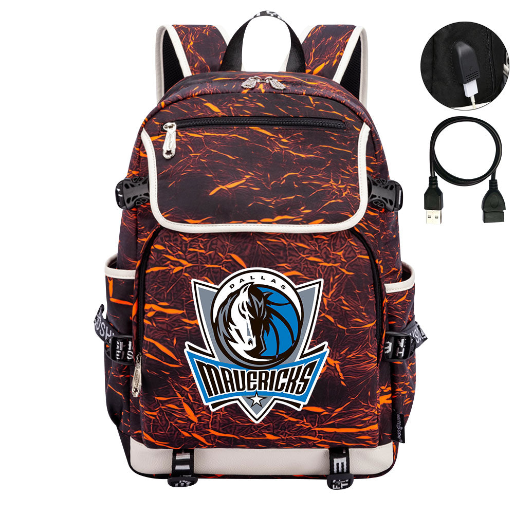 Dallas Mavericks Backpack School Notebook Travel Bags
