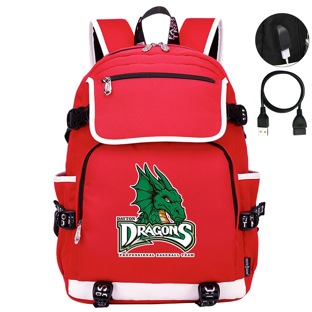 Dayton Dragons Backpack School Notebook Travel Bags