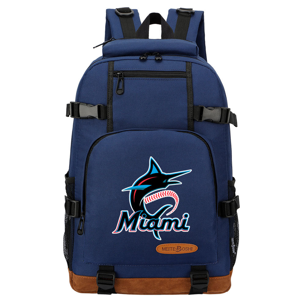 Miami Marlins Waterproof Backpack School Notebook Travel Bag