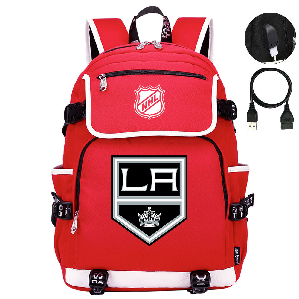 Los Angeles Kings Hockey League Backpack School Notebook Travel Bag
