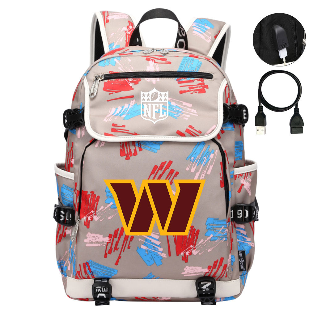 Washington Commanders Football Rugby Backpack School Notebook Travel Bags