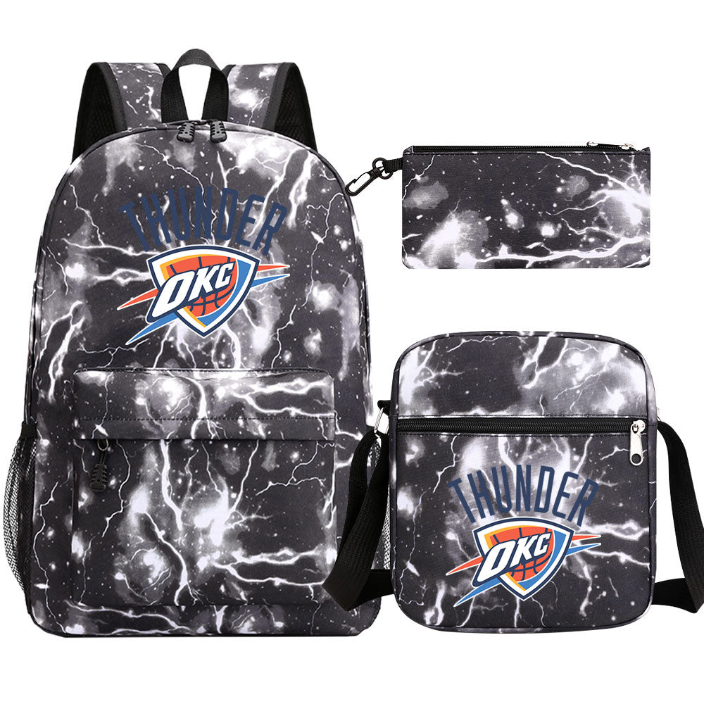 Oklahoma City Thunder Basketball School Backpack Shoulder Bag Pencil Bags 3pcs Set
