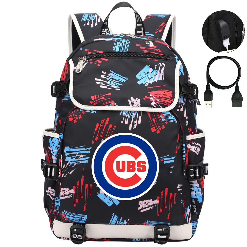 Chicago Cubs Backpack School Notebook Travel Bags