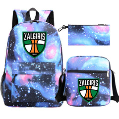 Zalgiris Basketball School Backpack Shoulder Bag Pencil Bags 3pcs Set
