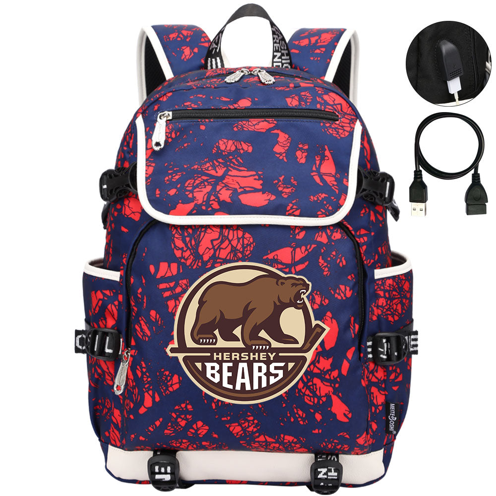 Hershy Bears Hockey League Backpack School Notebook Travel Bag