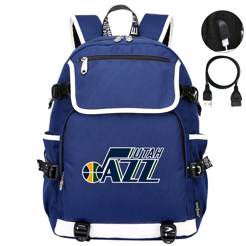 Utah Jazz Backpack School Notebook Travel Bags