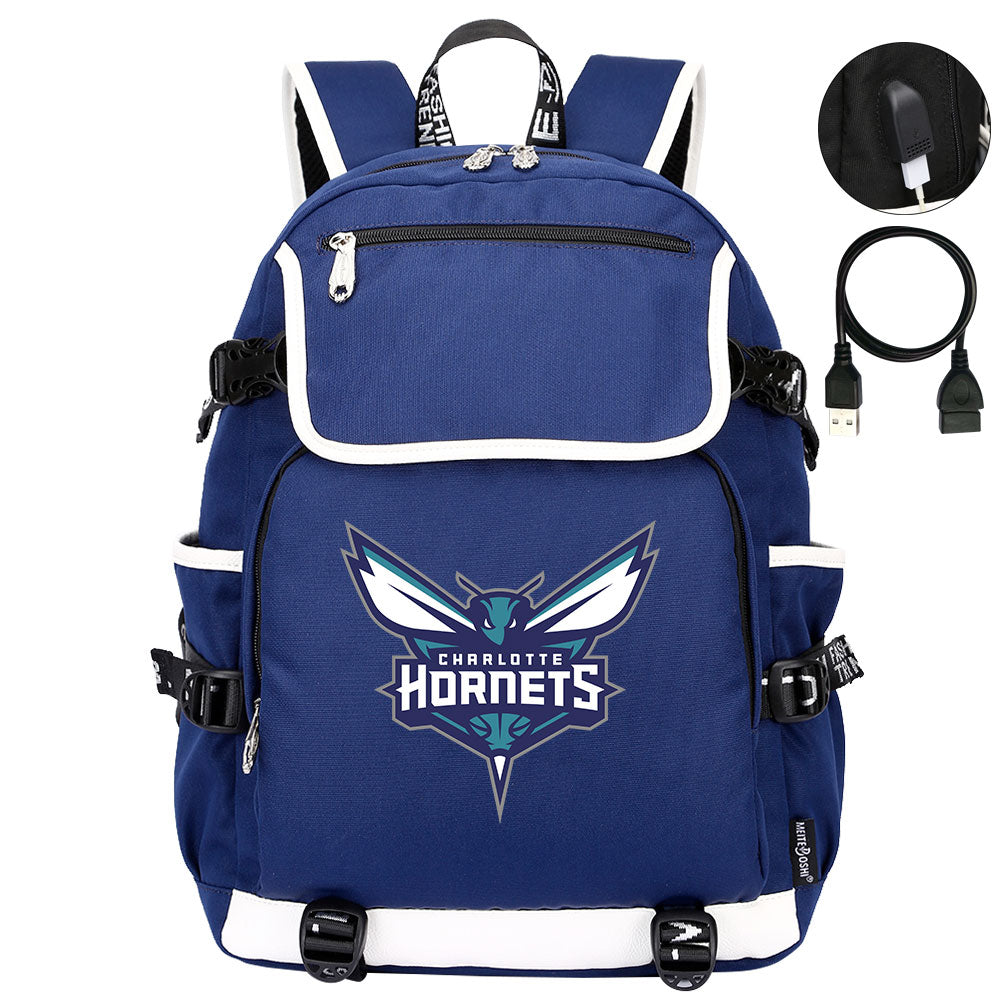 Charlotte Hornets Backpack School Notebook Travel Bags