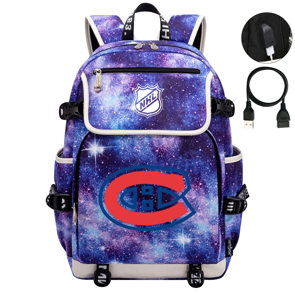 Montreal Canadiens Hockey League Backpack School Notebook Travel Bag