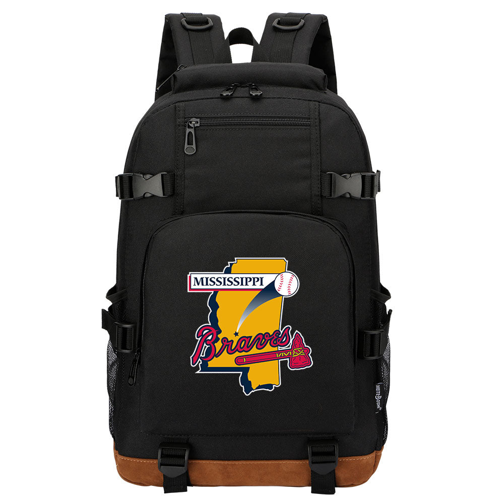 Mississippi Braves Waterproof Backpack School Notebook Travel Bag