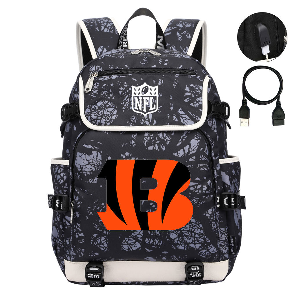 Cincinnati Bengals Football Team Rugby Backpack School Notebook Travel Bag