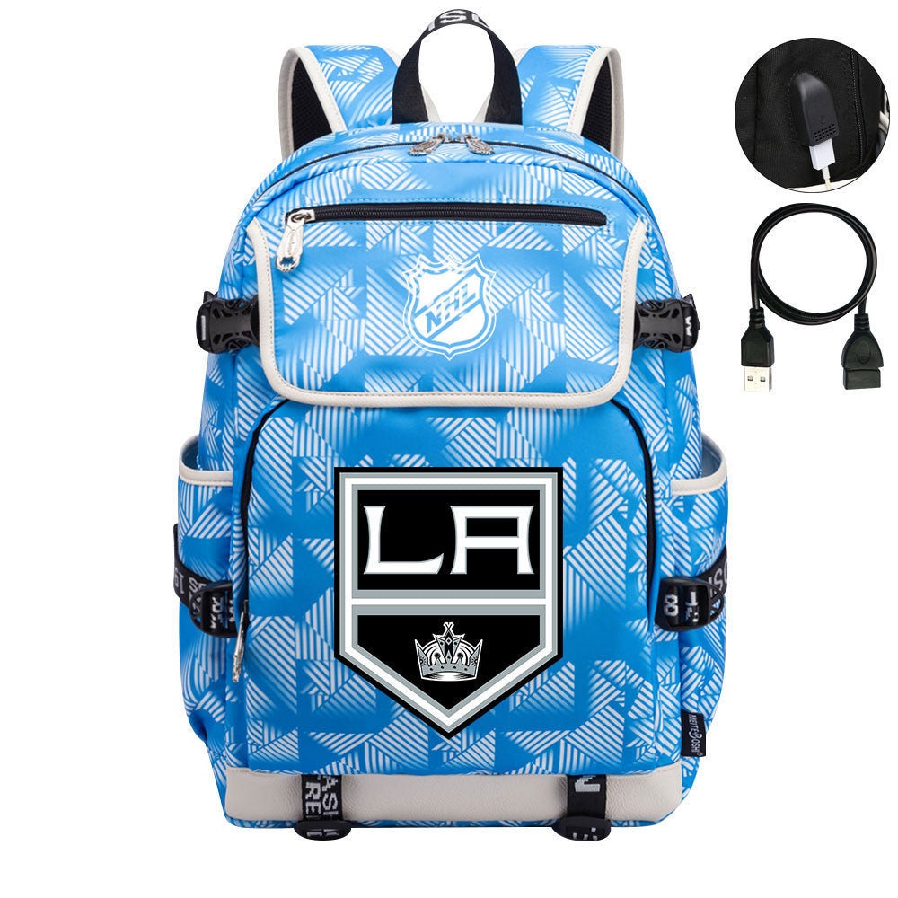 Los Angeles Kings Hockey League Backpack School Notebook Travel Bag