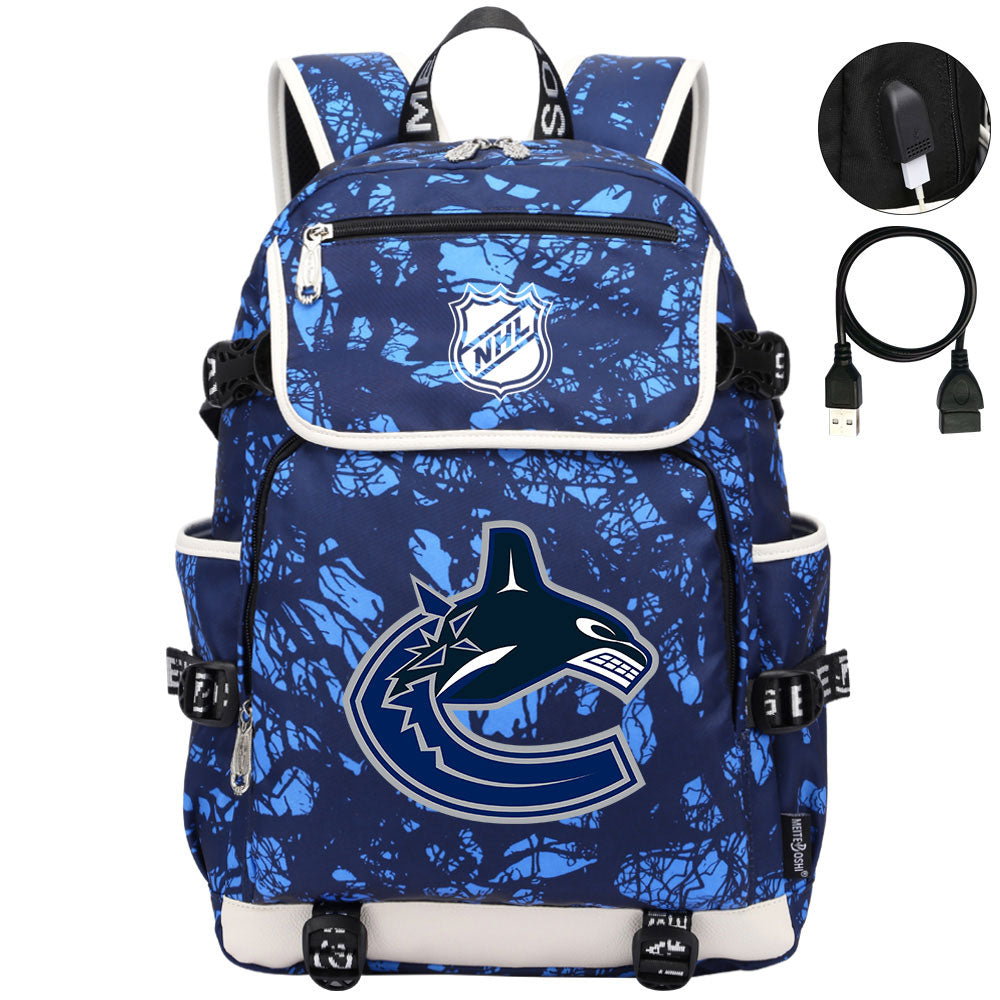 Vancouver Canucks Hockey League Backpack School Notebook Travel Bag
