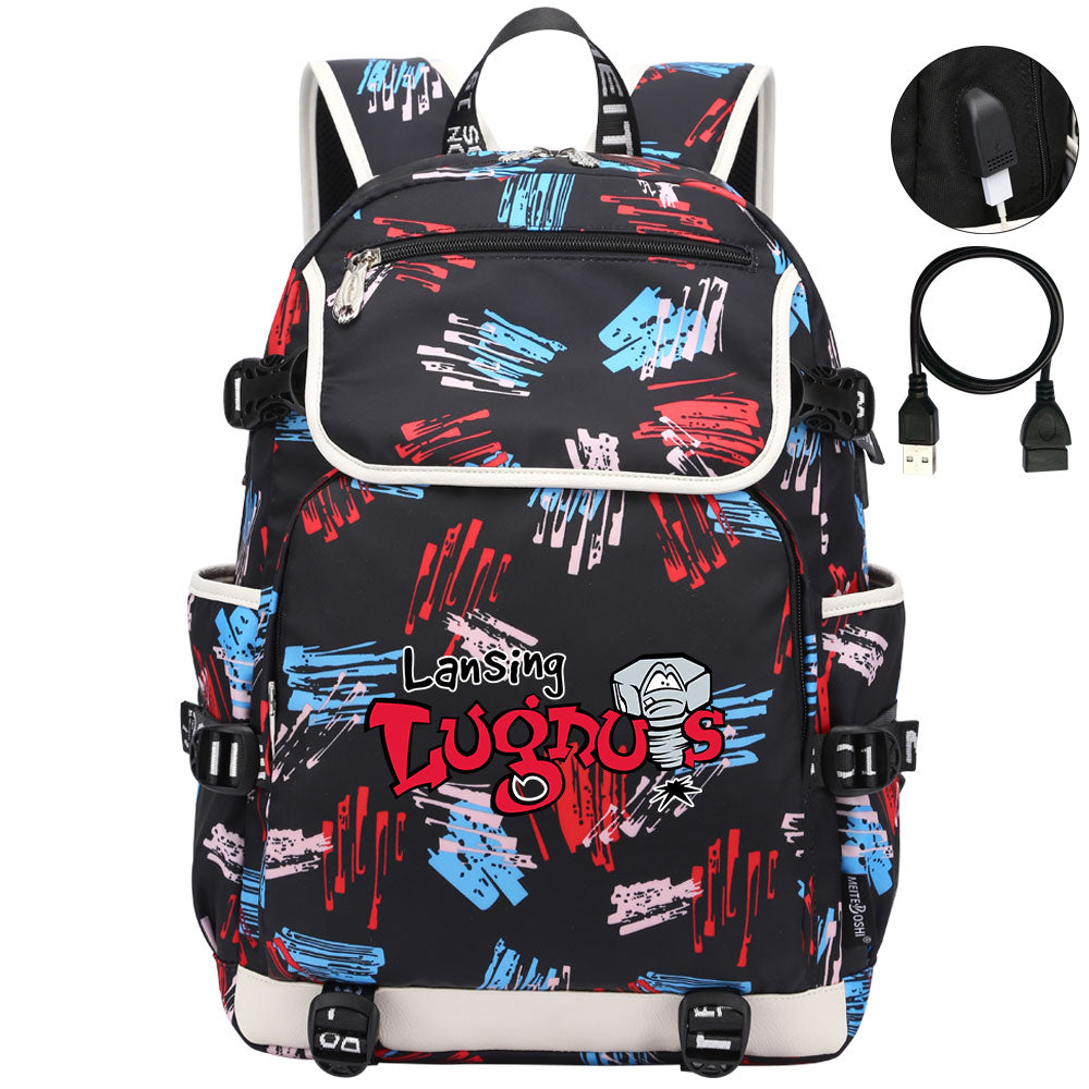 Lansing Lugnuts Backpack School Notebook Travel Bags