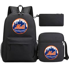New York Mets Baseball School Backpack Shoulder Bag Pencil Bags 3pcs Set