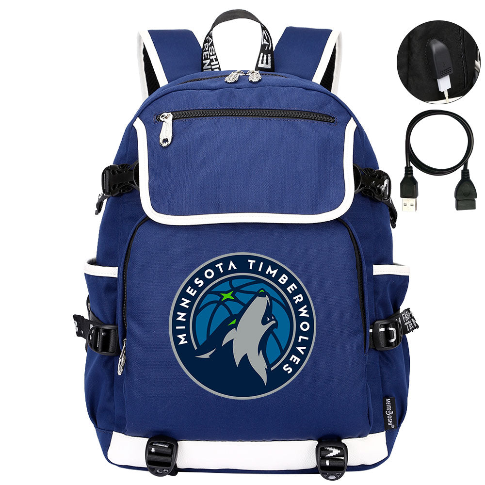 Minnesota Timberwolves Backpack School Notebook Travel Bags
