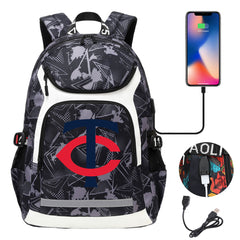 Minnesota Twins Backpack School Notebook Travel Bags With USB