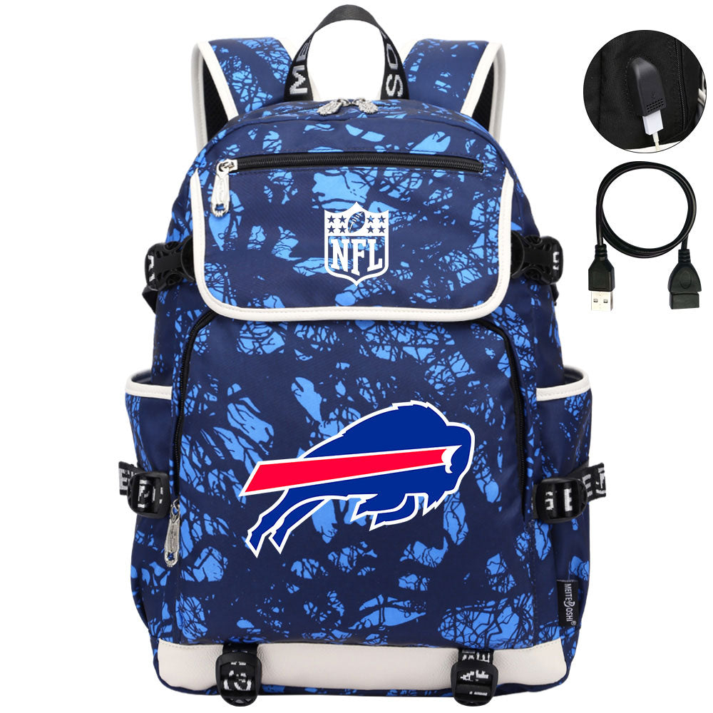 Buffalo Bills Football Team Rugby Backpack School Notebook Travel Bag