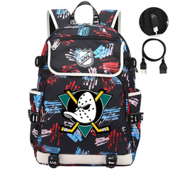 Anaheim Ducks Hockey Team Backpack School Notebook Travel Bags