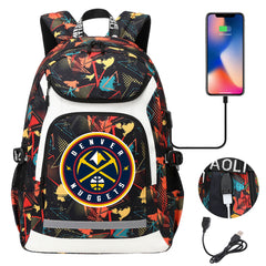 Denver Nuggets Backpack School Notebook Travel Bags With USB