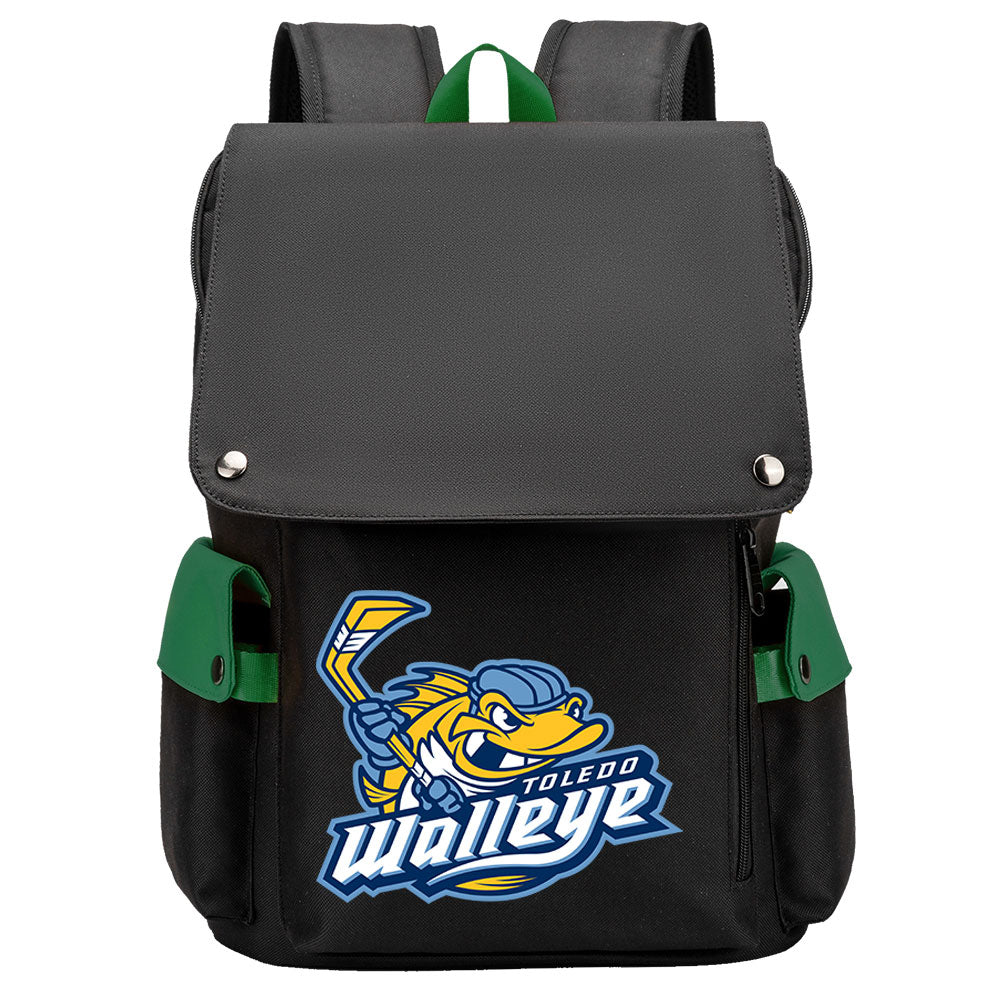 Toledo Walleye School Backpack Oxford Laptop Bag