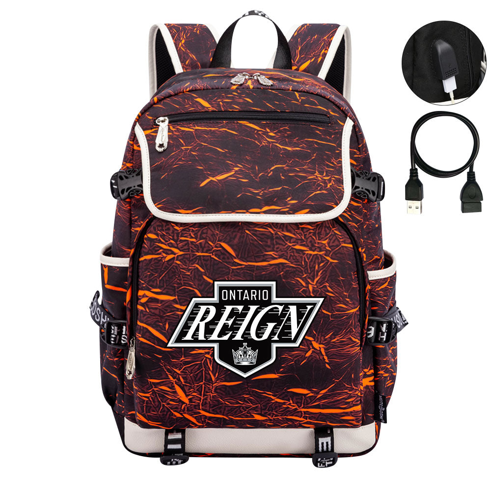 Ontario Reign Hockey League Backpack School Notebook Travel Bag