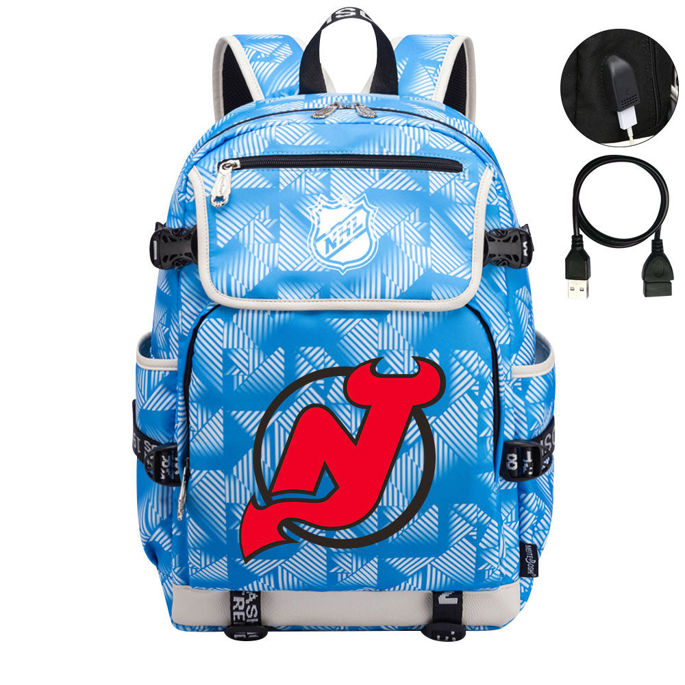 New Jersey Devils Hockey League Backpack School Notebook Travel Bag