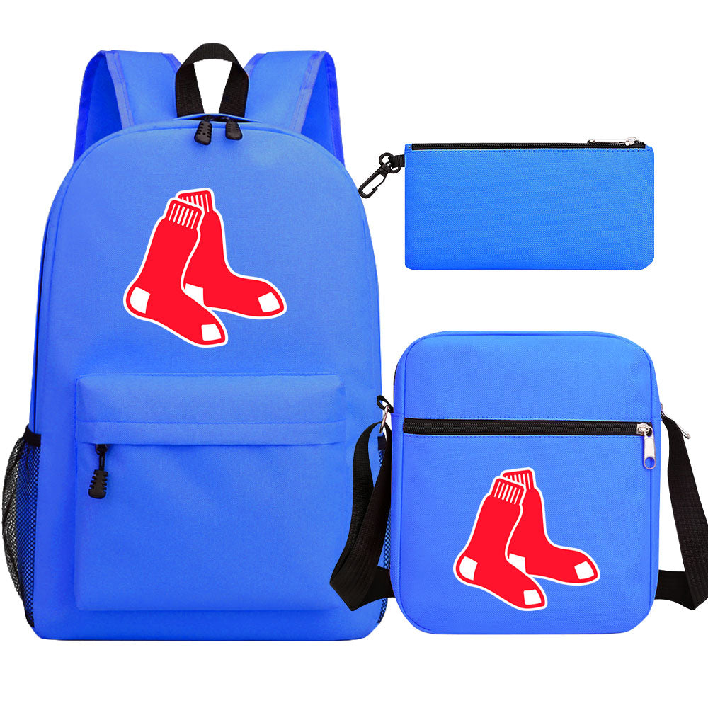 Boston Red Sox Baseball School Backpack Shoulder Bag Pencil Bags 3pcs Set