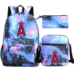 Los Angeles Angels Baseball School Backpack Shoulder Bag Pencil Bags 3pcs Set
