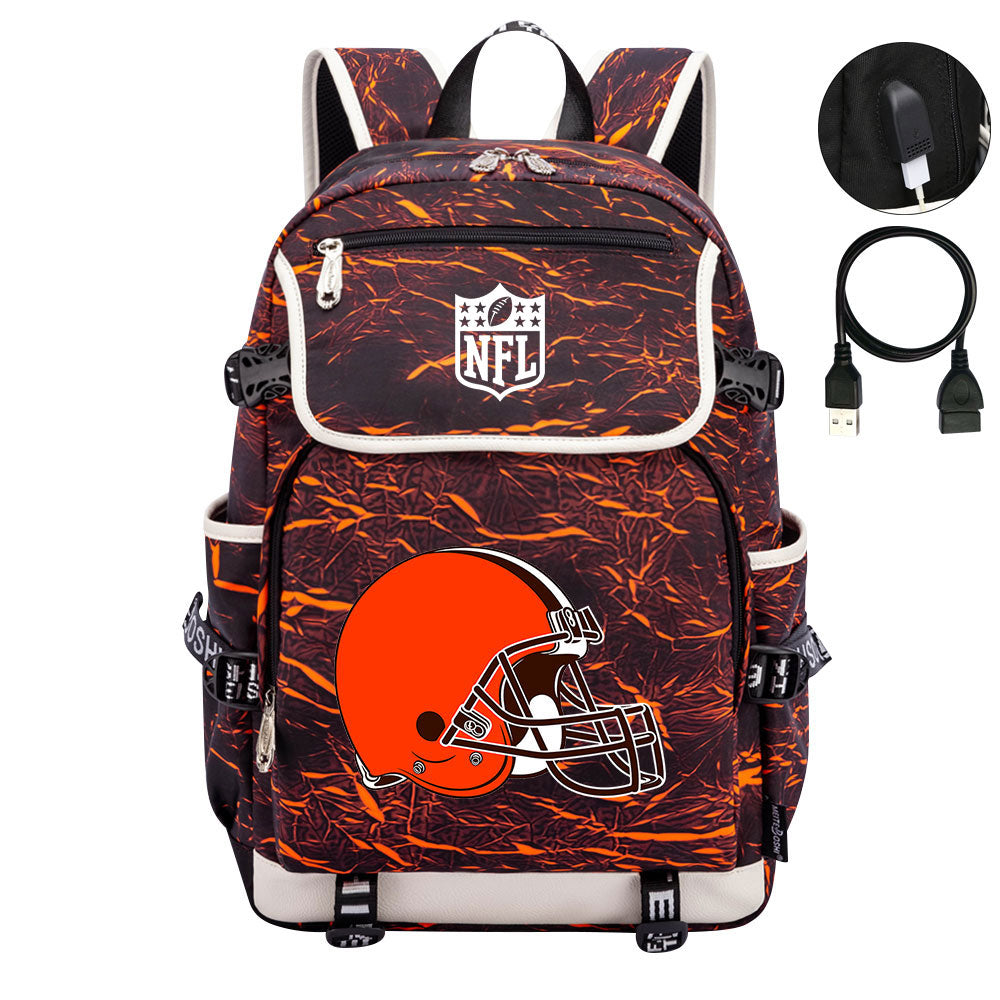 Cleveland Browns Football Team Rugby Backpack School Notebook Travel Bag