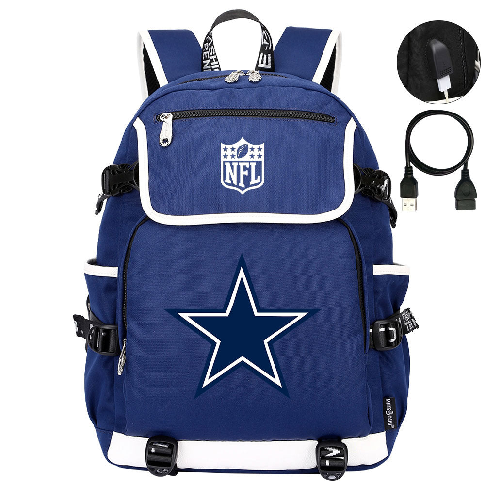 Dallas Cowboys Football Team Rugby Backpack School Notebook Travel Bag